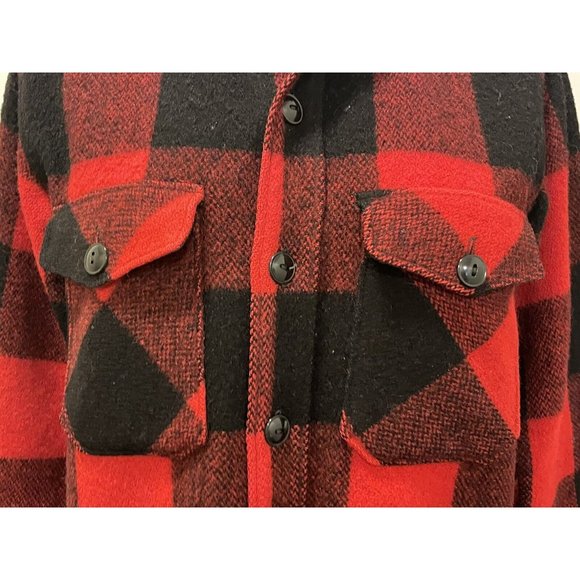 VINTAGE 60's/70's WOOLRICH BUFFALO PLAID FLANNEL SHIRT JACKET MENS‎ S/M - Picture 2 of 7